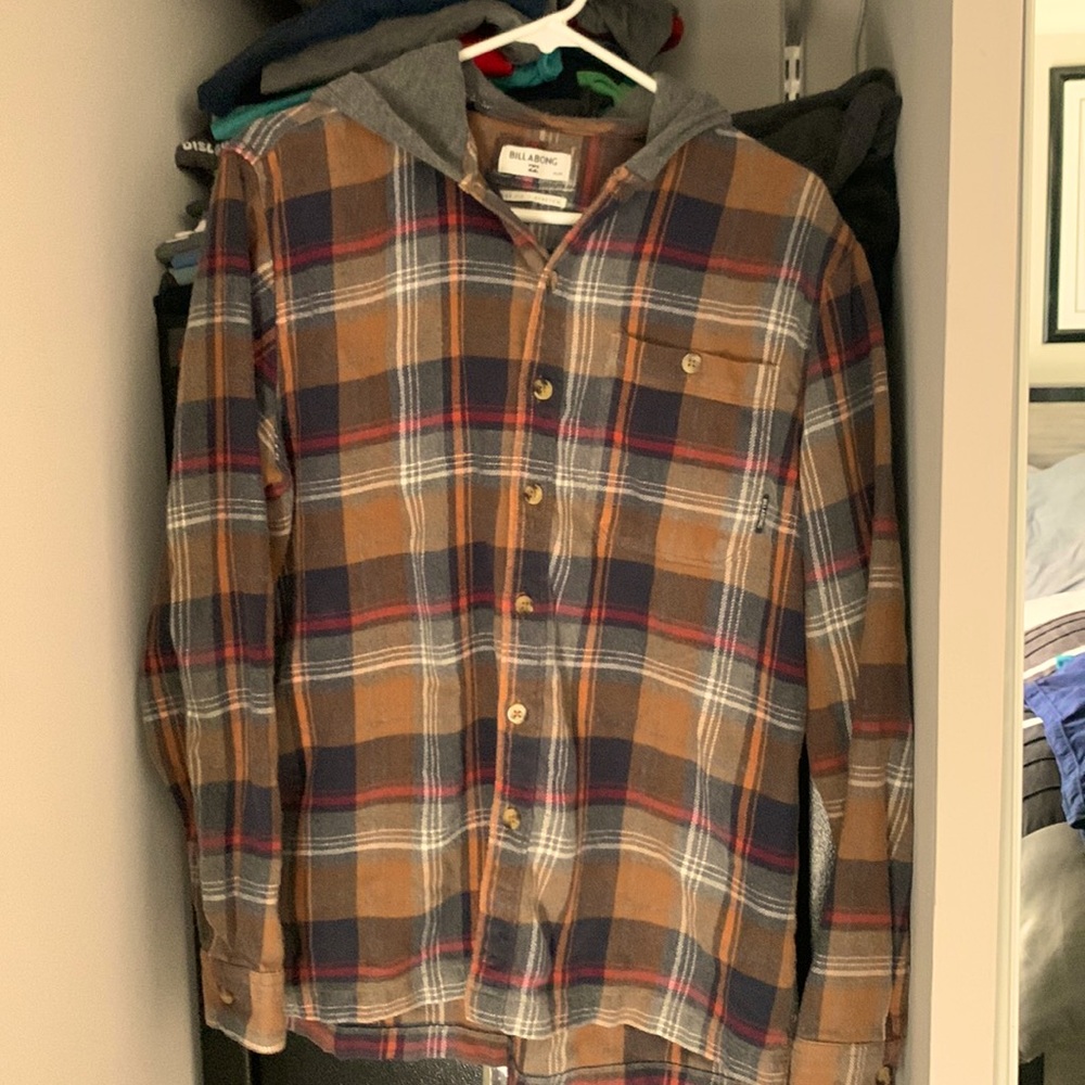 Billabong hoody flannel shirt